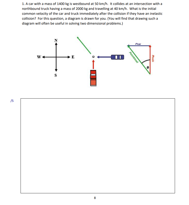the eight ball and the cur ball. m =0.60 kg before after