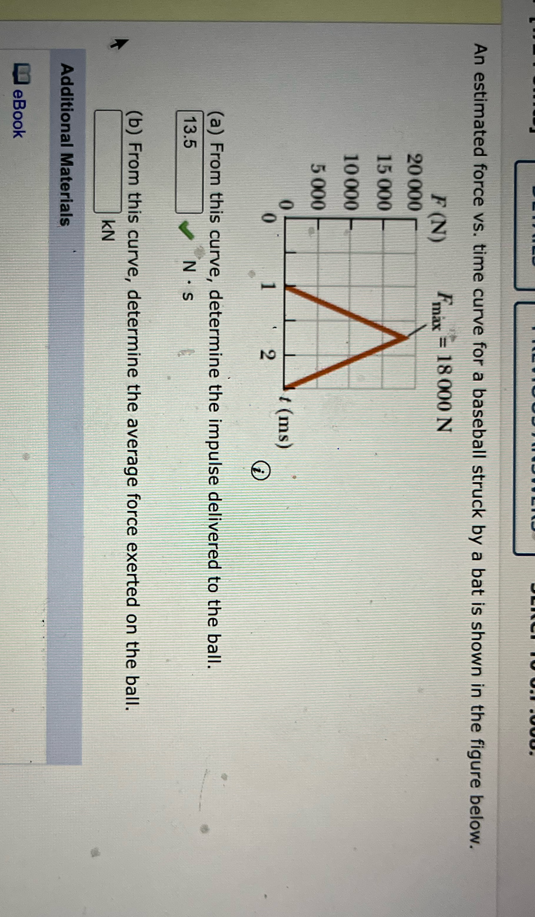 please solve part b. the answer 9000 is incorrect. An estimated force