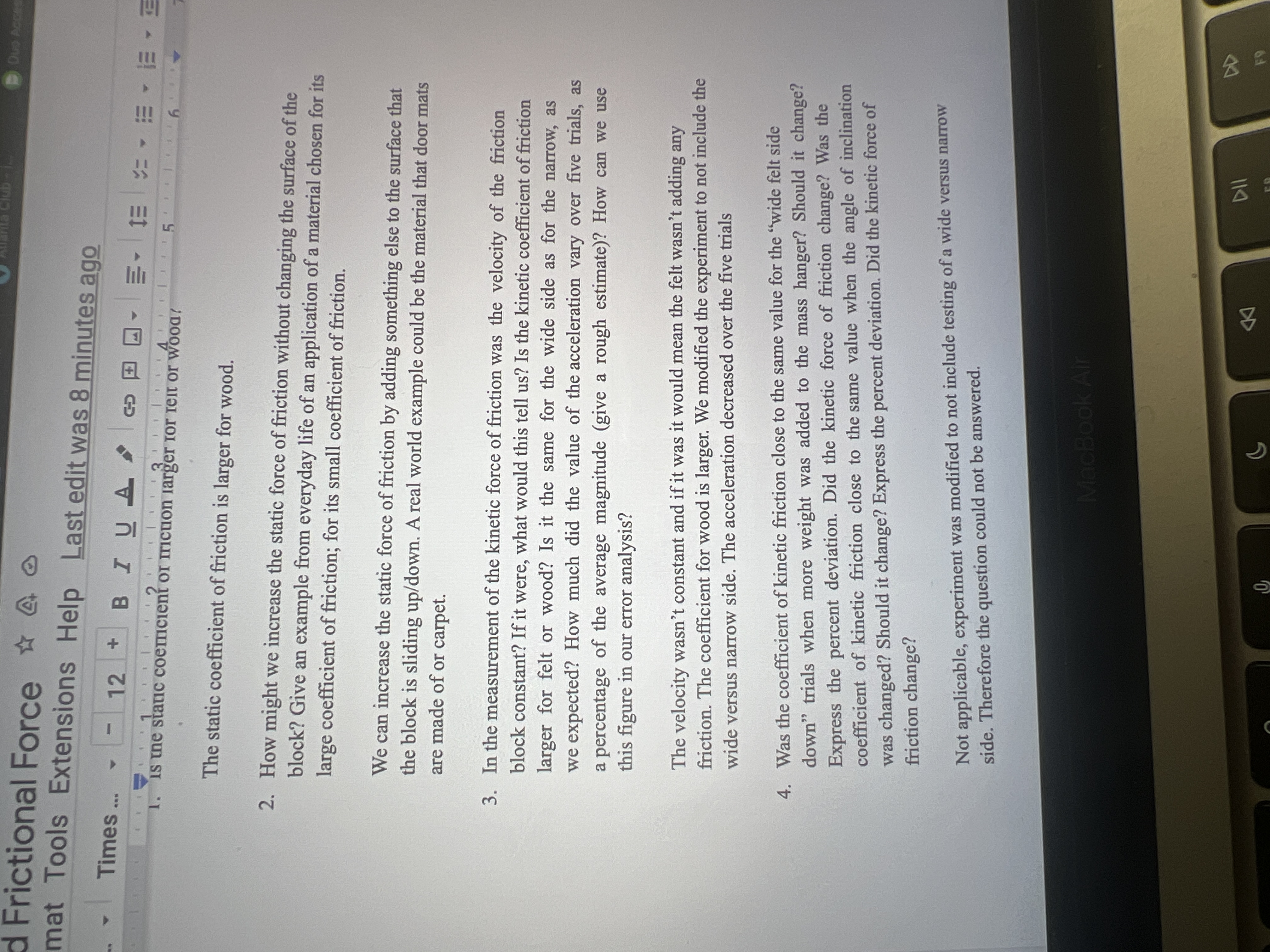 8 minutes ago Times ... . - 12 + B I U