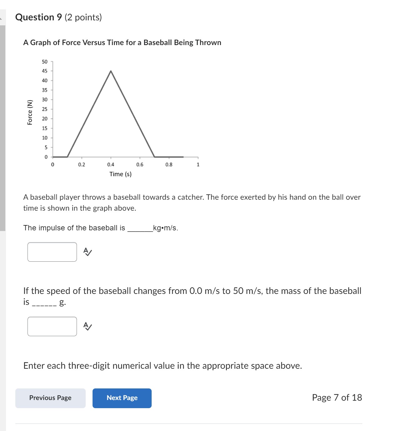 bat delivered to the ball is -_ kgom/s The average force the