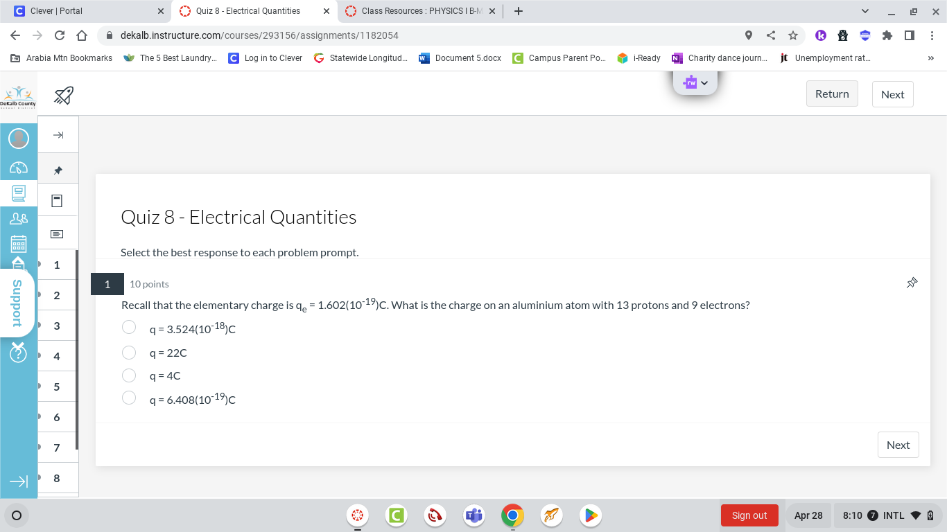 Class Resources : PHYSICS | B-M X + X C D dekalb.instructure.com/courses/293156/assignments/1182054