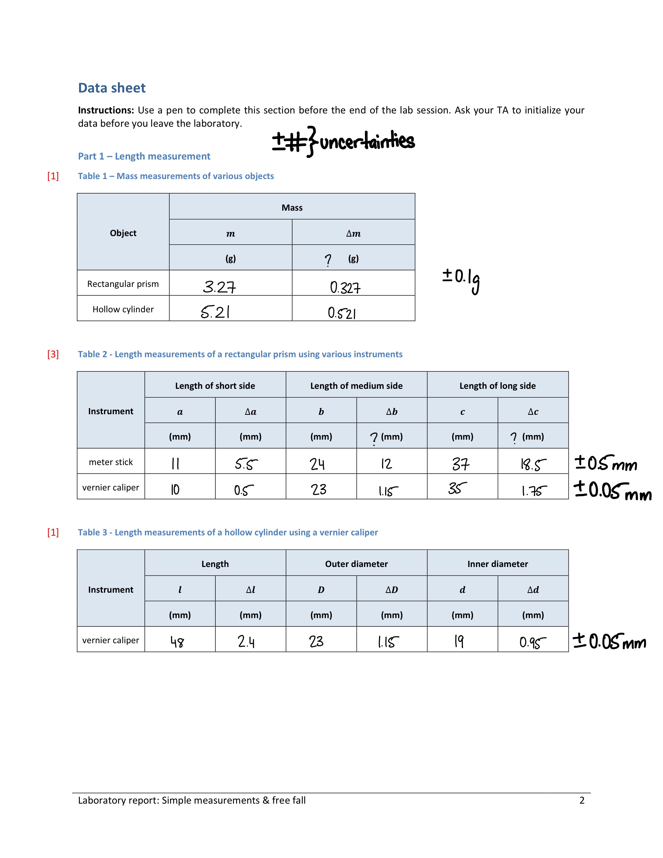 please check if the delta answers are correct it was calculated using