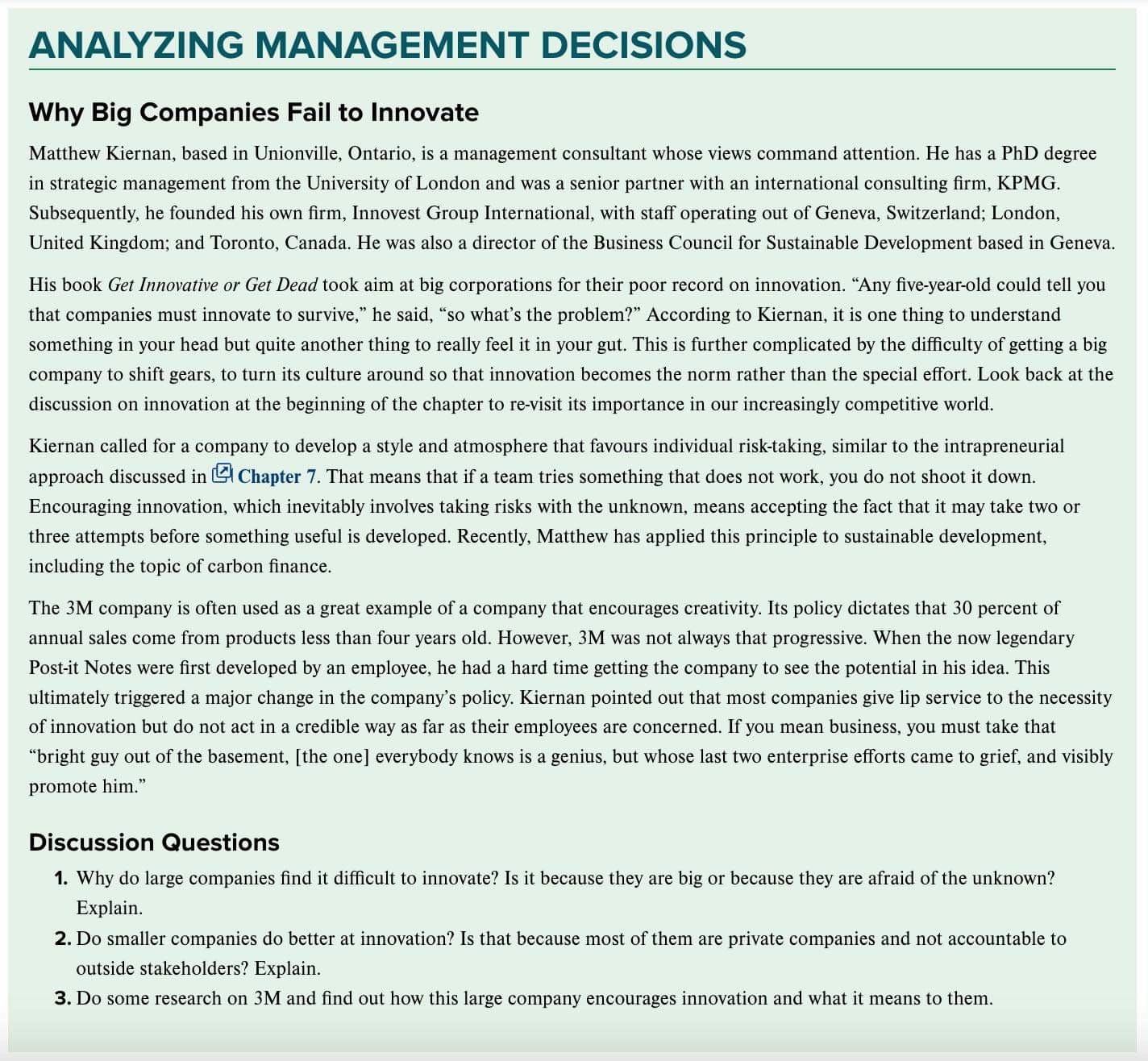 do smaller companies do better at innovation? is that because most of