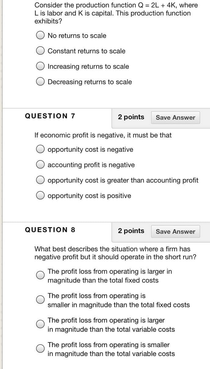 4 4K, where L is labor and K is capital. This production