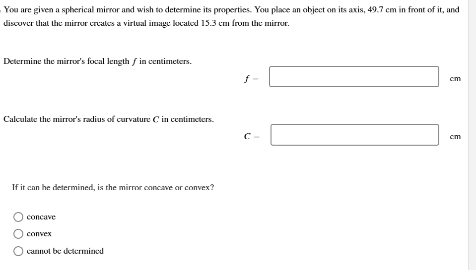 of the mirror. How far is the object's image from the mirror?