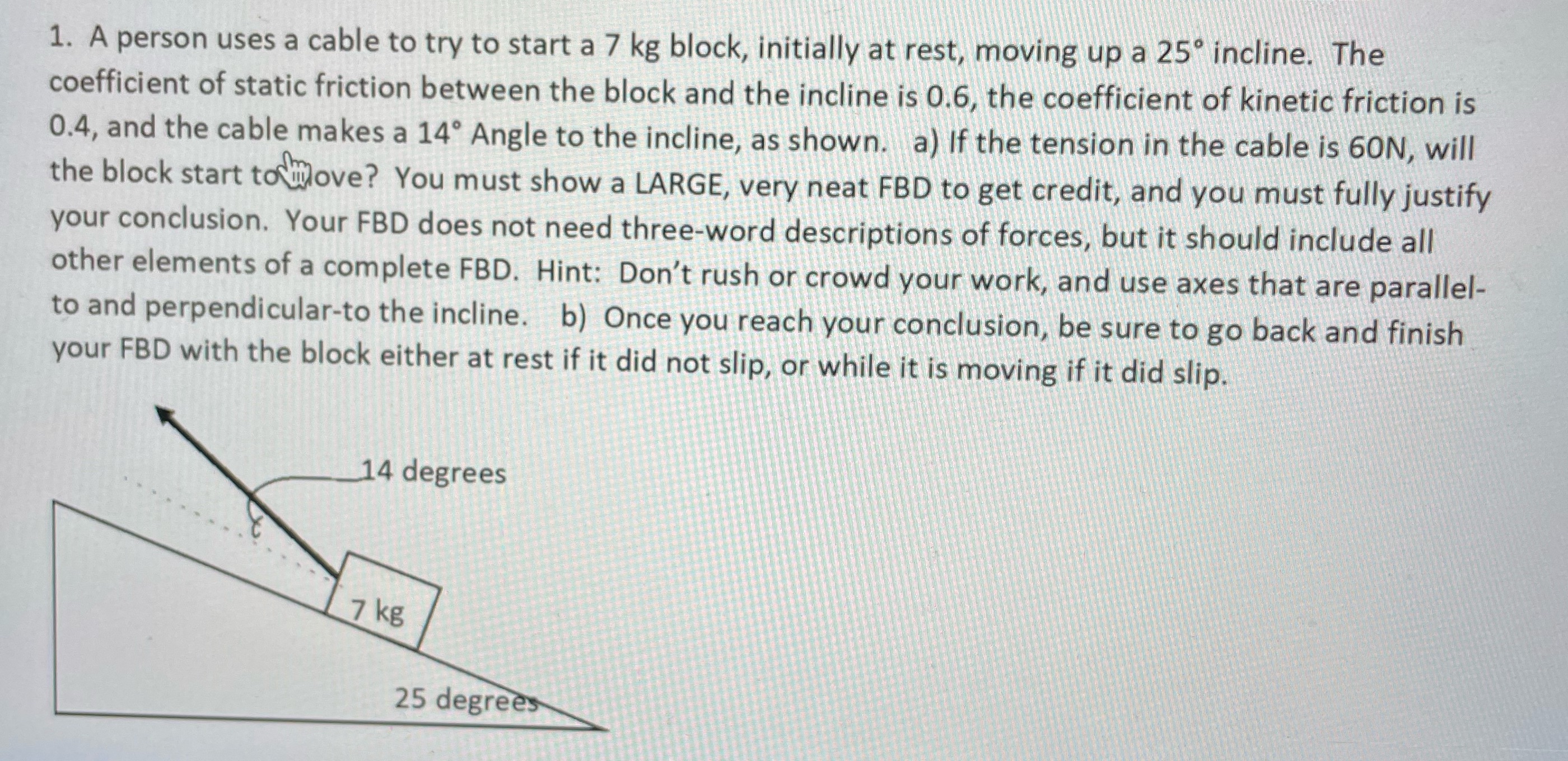1. A person uses a cable to try to start a
