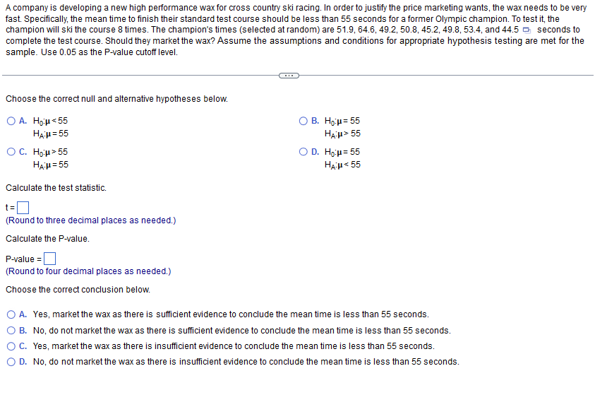 country ski racing. In order to justify the price marketing wants, the