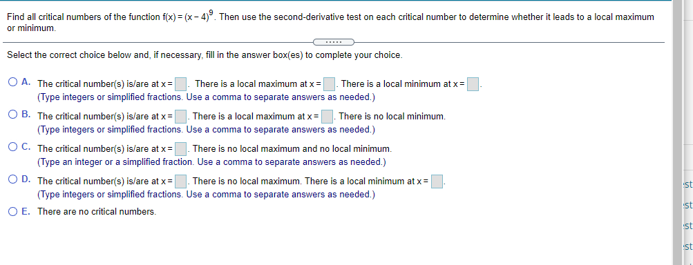 Select the correct choice below and. if necessary, ll in the answer