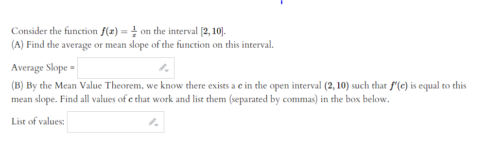  Consider the function at] 2 i on the interval [2,10]. (A)