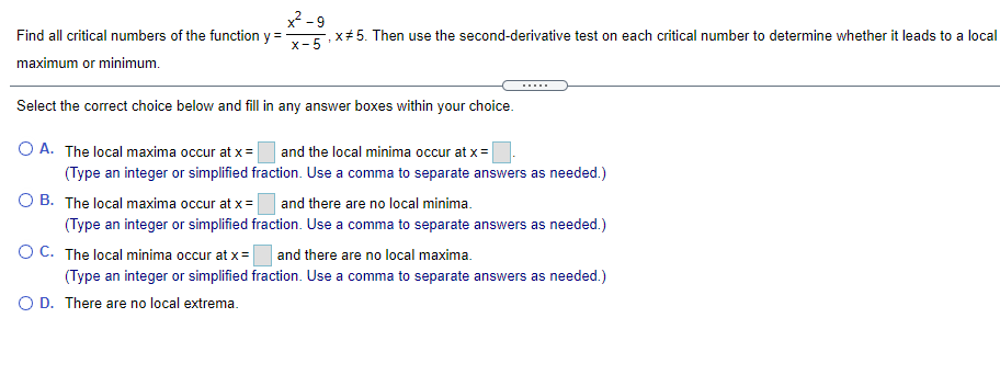 number(s) istare atx= The critical number(s) istare atx= ( The critical number(s)