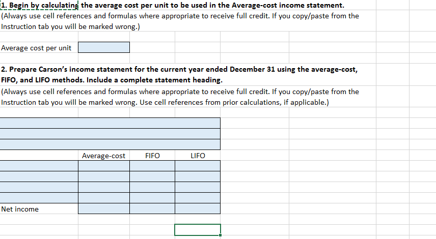 the average cost per unit to be used in the Average-cost income