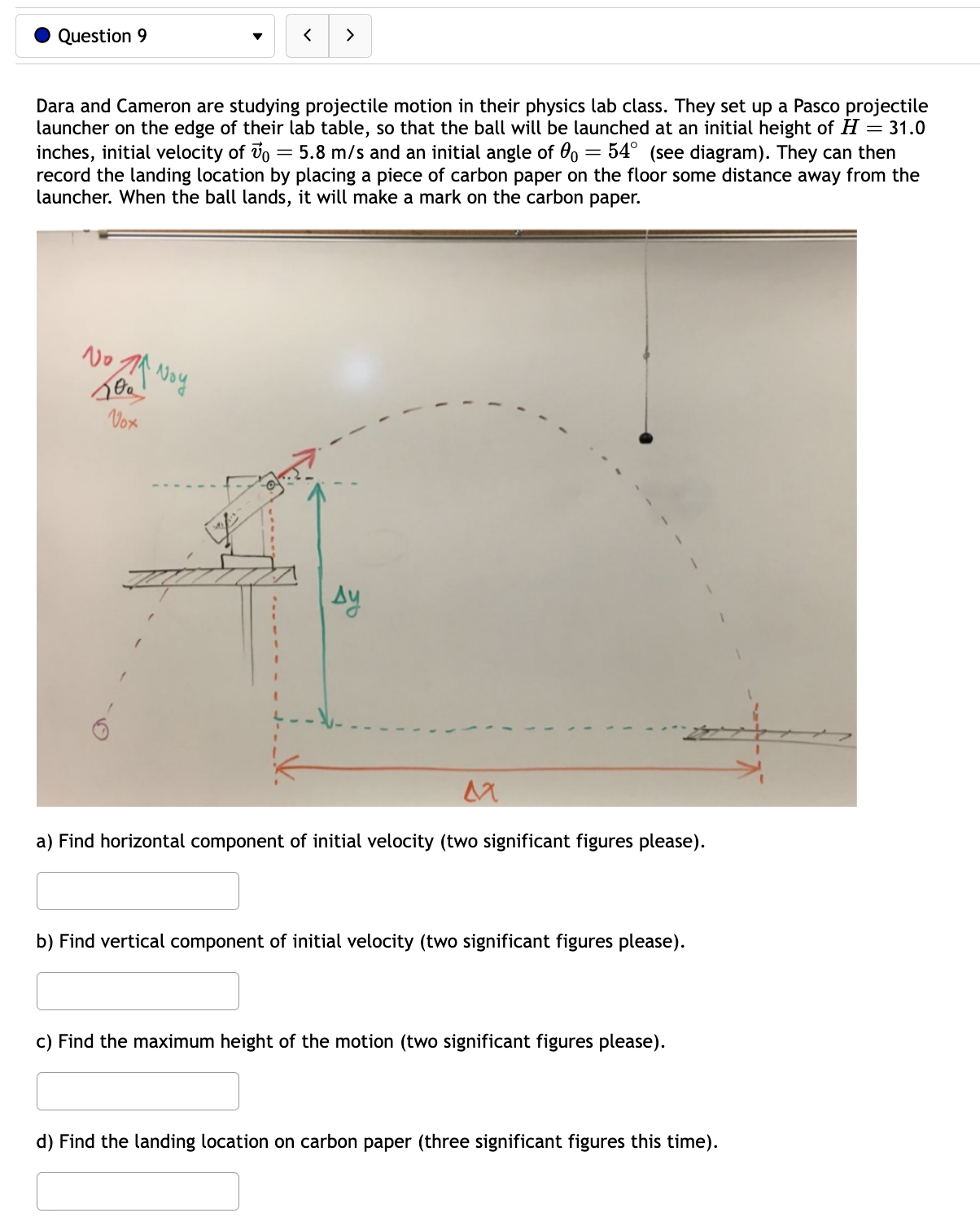 angle with a velocity of 32 m/s. What is the vertical velocity