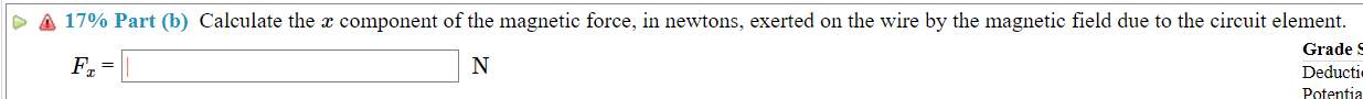 MA in the positive y direction. A nearby circuit element generates a