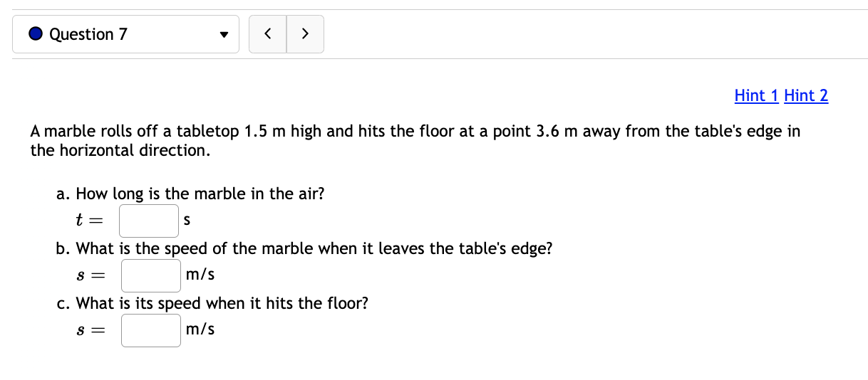 meterslsecond, and the cliff has a height of 140 meters. Please round