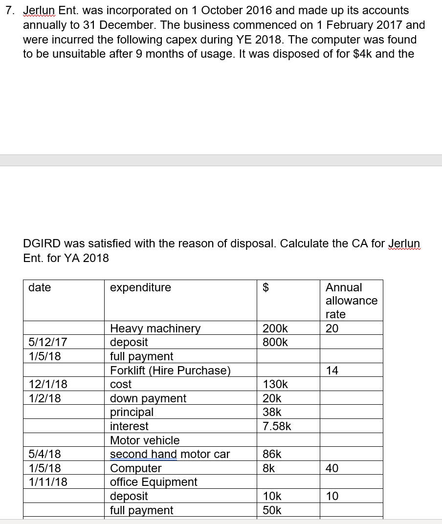 1. If a generator costing $300k is installed in a factory
