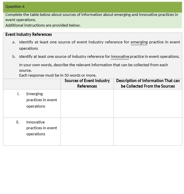  Complete the table below about sources of information about emerging and