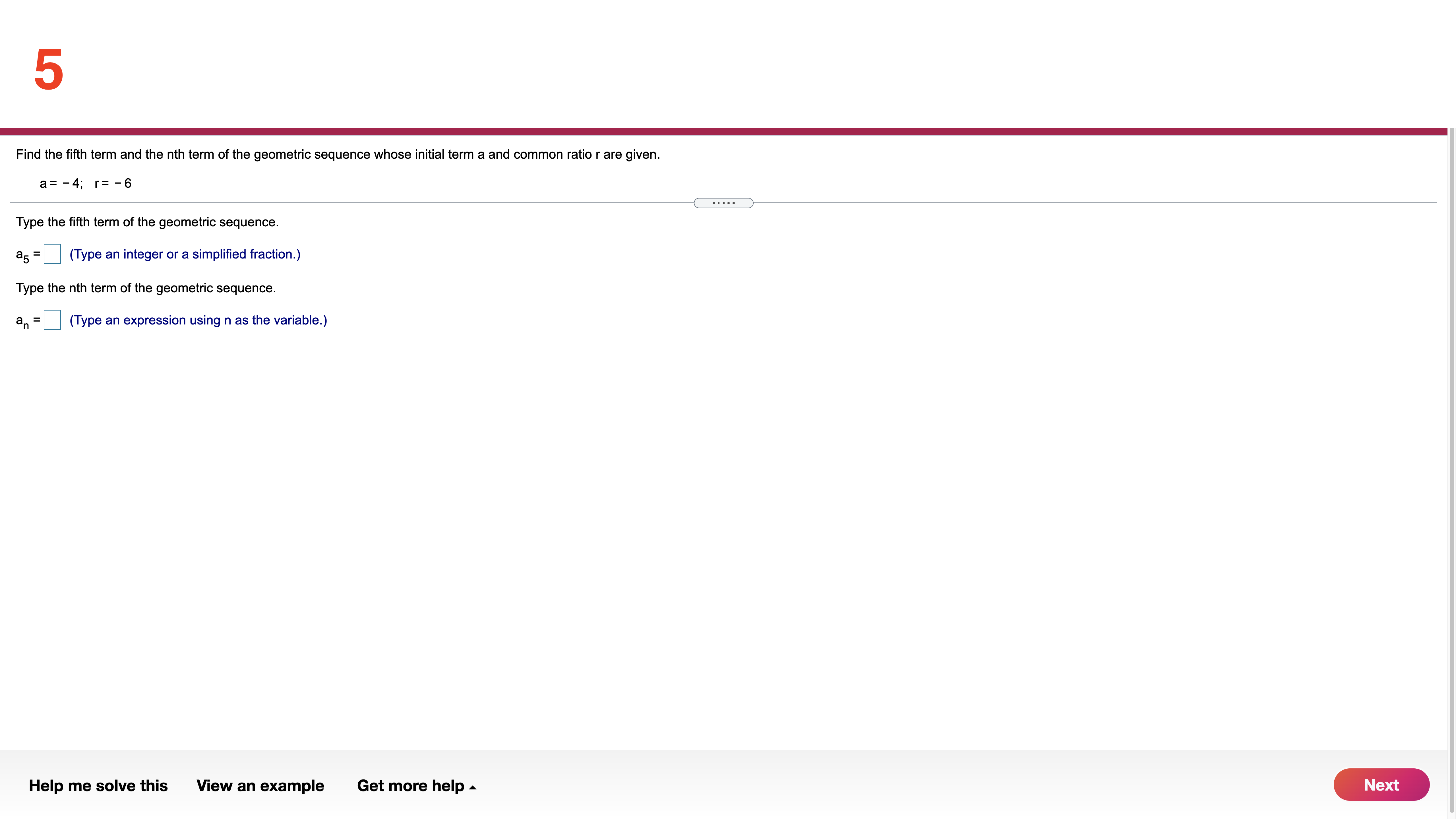 64 O B. a4 = 512 O C. a4 = 128 OD.