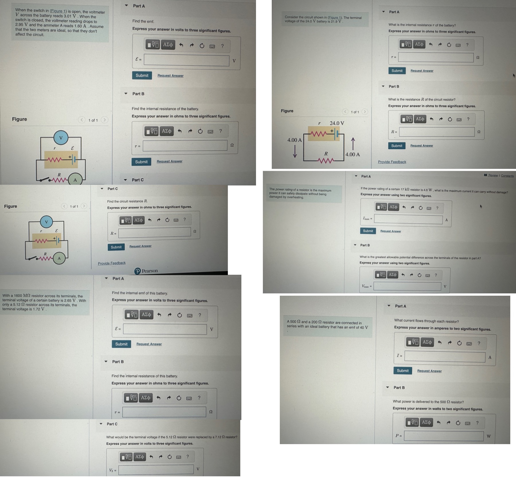  Part A When the switch in (Figure 1) is open, the
