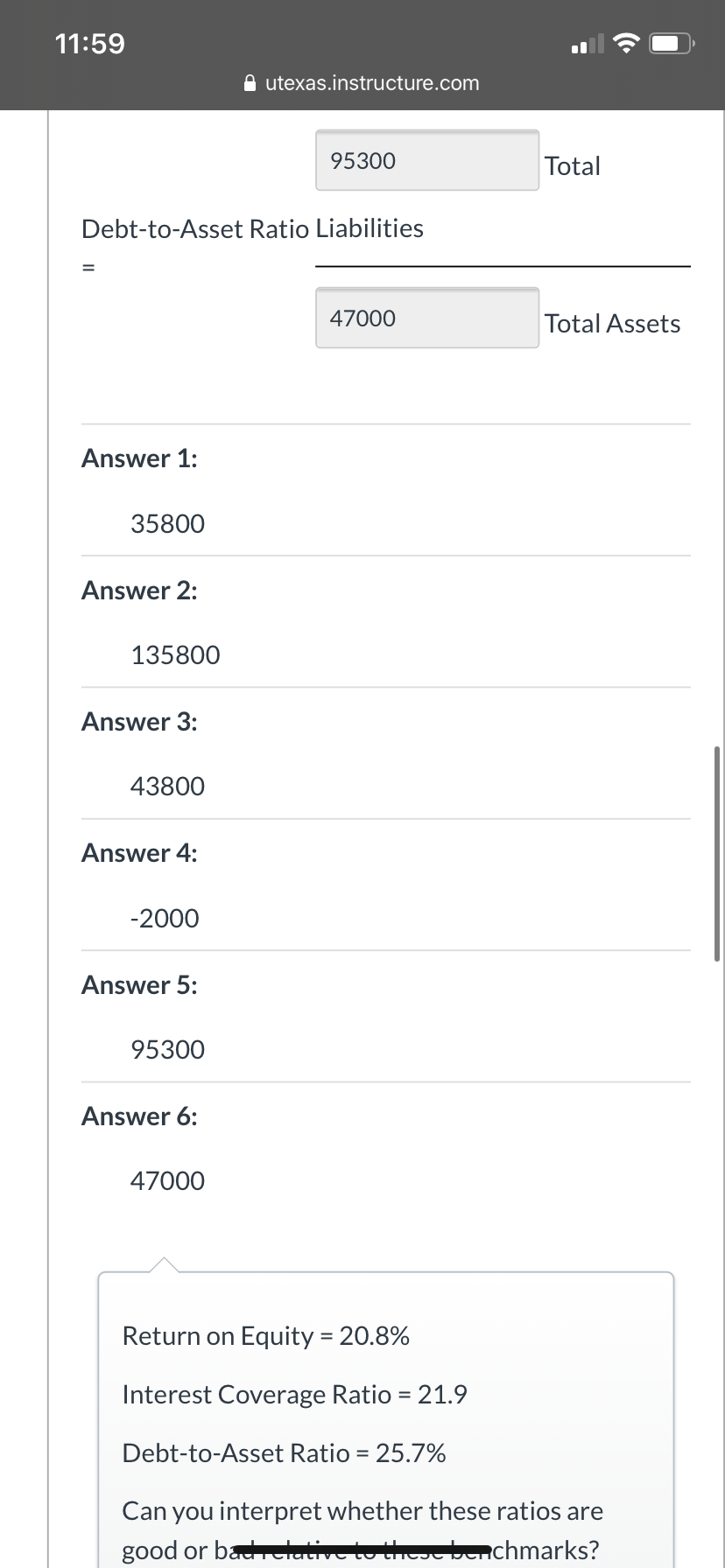 Not sure what I did wrong. Should the interest coverage ratio