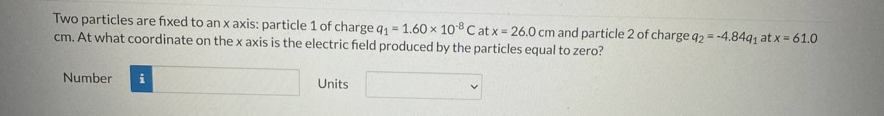 cm. At what coordinate on the x axis is the electric field