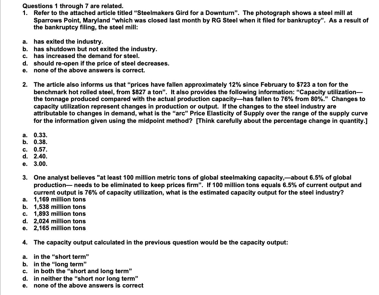 in the previous questions and your answer to question 4, the estimated