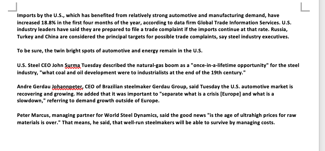 current production or output of the steel industry would be: 1,645 million