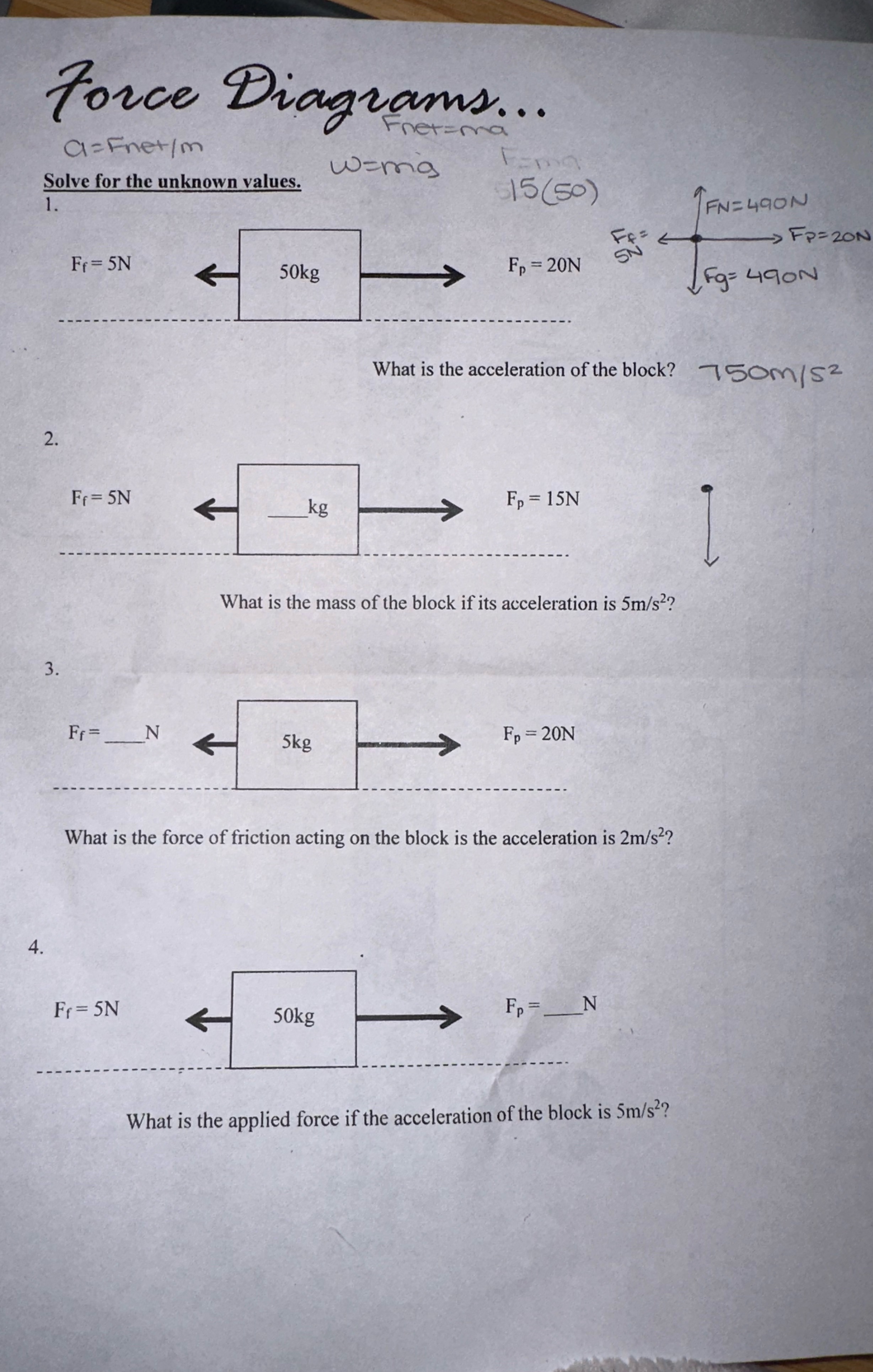 Can someone please help explain and solve these problems about force diagrams?