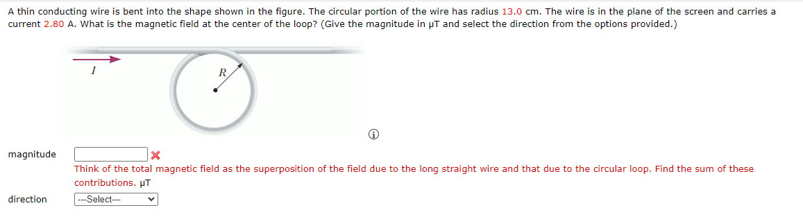  A thin conducting wire is bent into the shape shown in