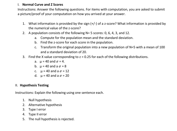 Task: Show your solution and share your own words. I. Normal Curve