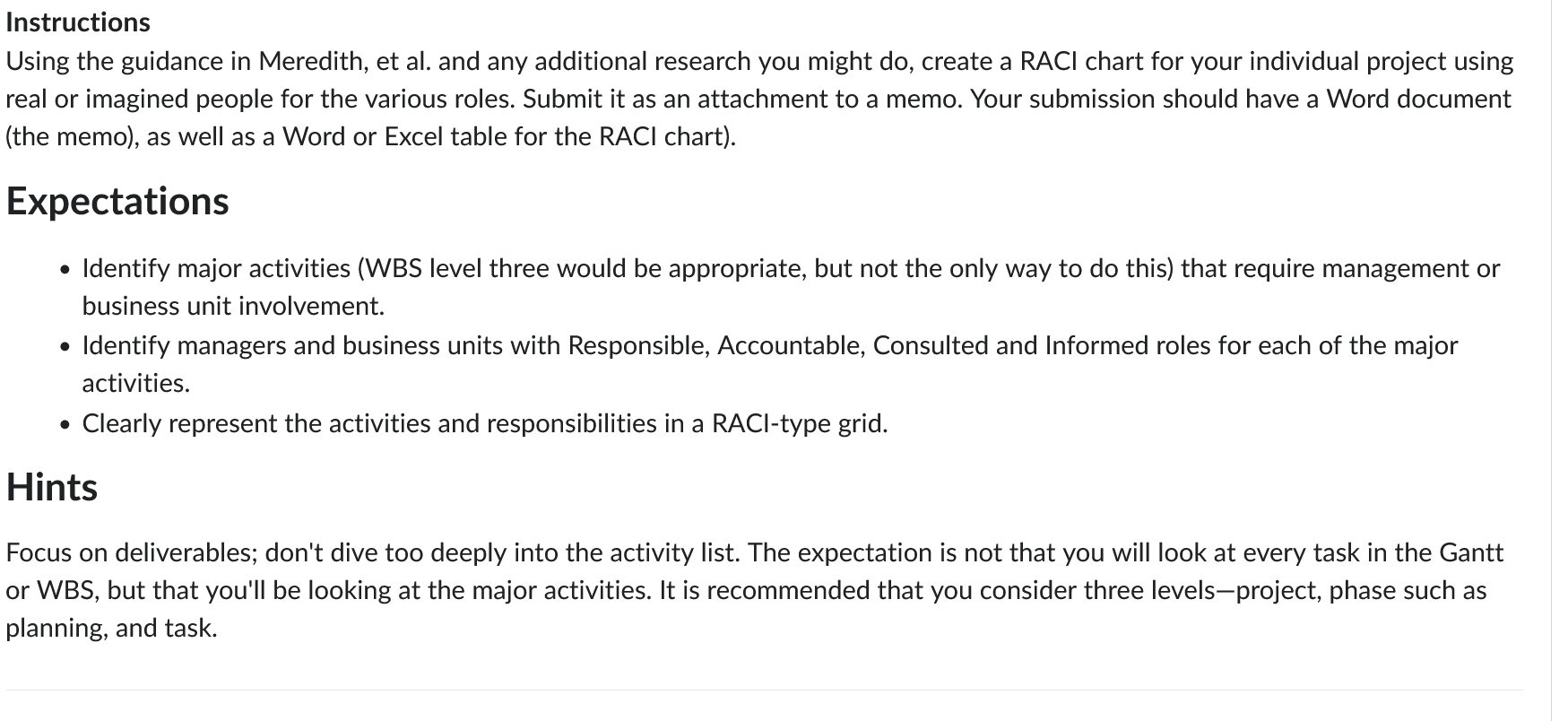 Instructions Using the guidance in Meredith, et al. and any additional