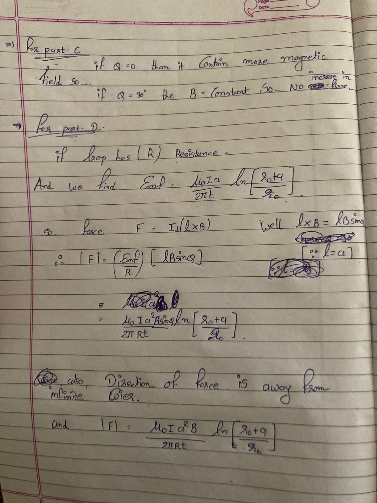 right of a very long wire is moving at a constant speed