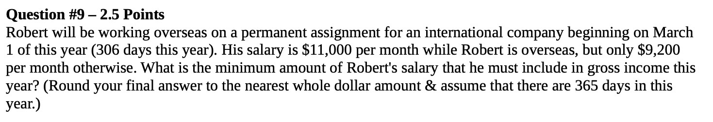 permanent assignment for an international company beginning on March 1 of this