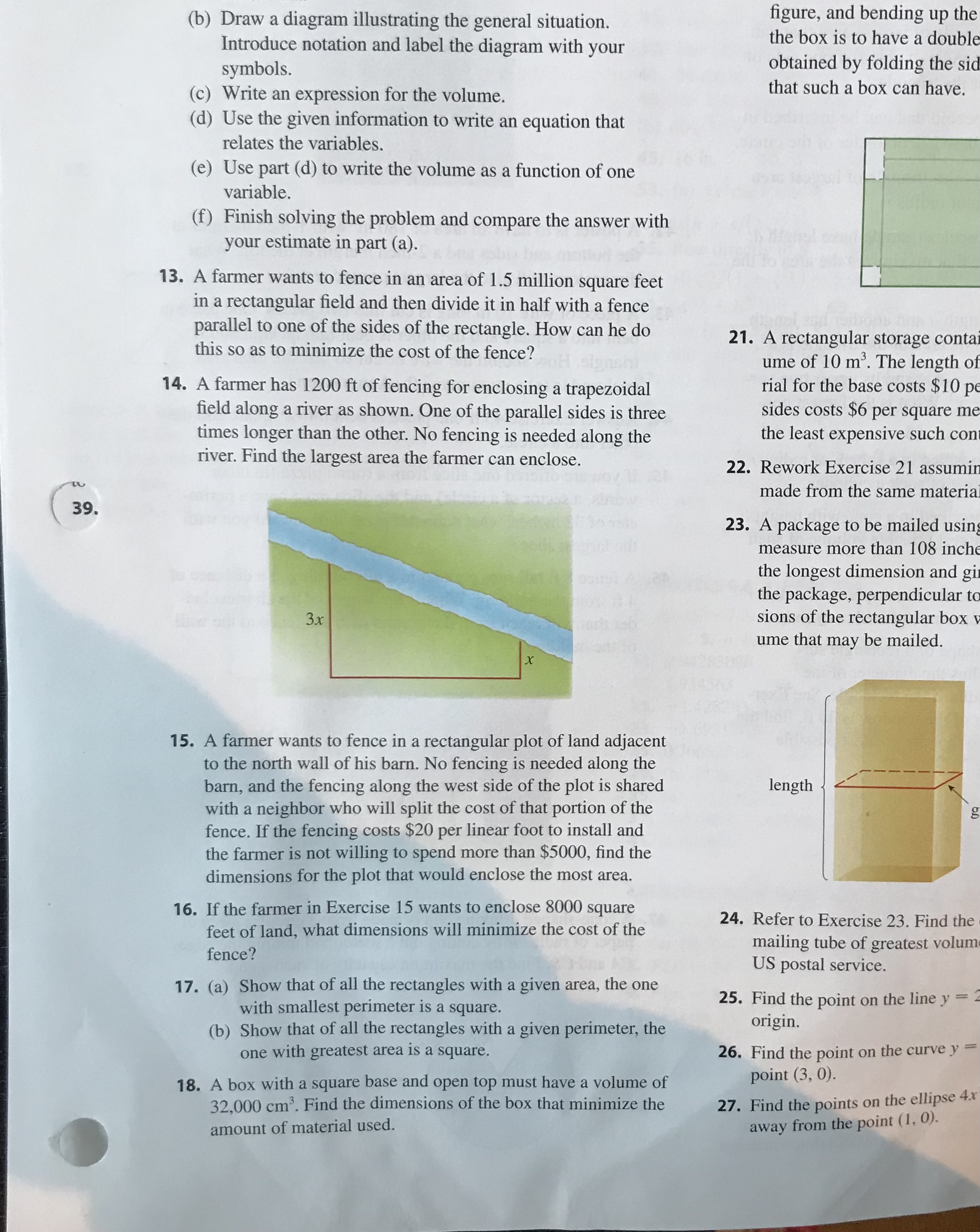 Need help with #15 please. It is an Optimization Problem. (b) Draw