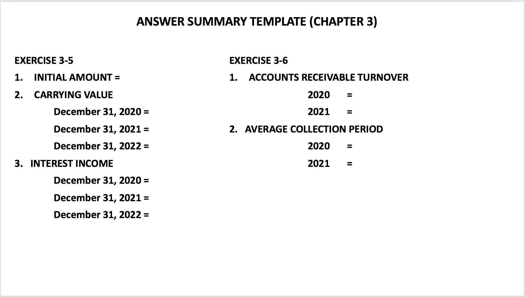 exercise 3-5 only. THank you, please help me! Exercise 3 5 On