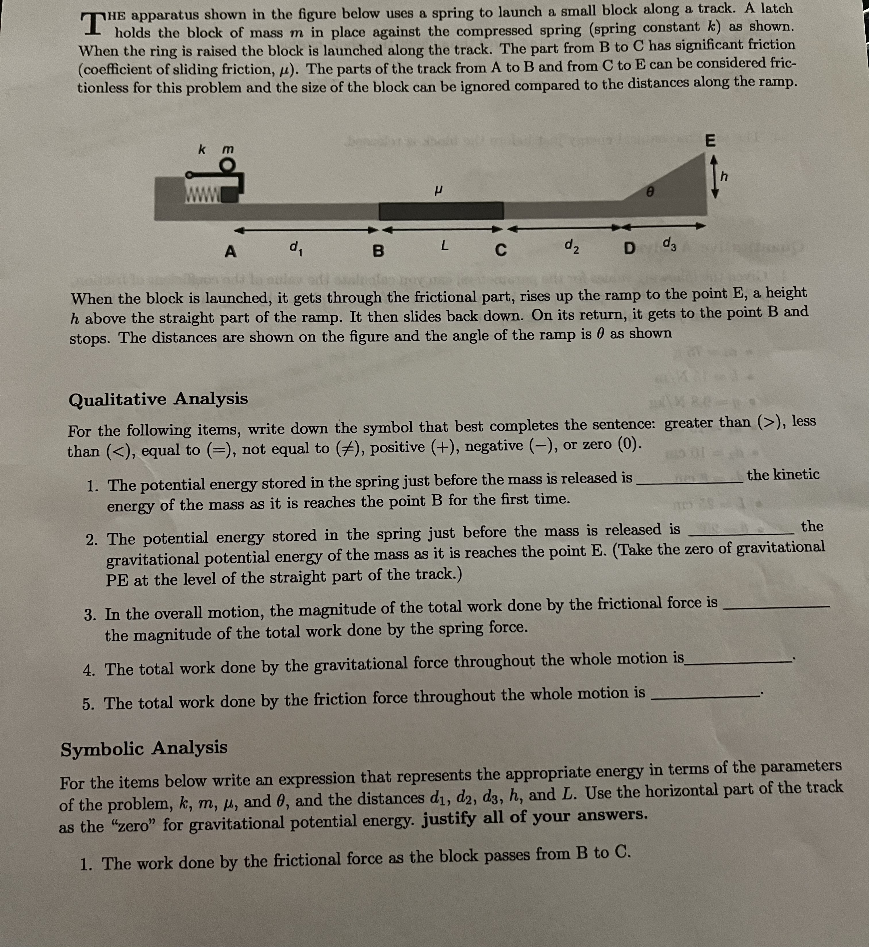  THE apparatus shown in the figure below uses a spring to