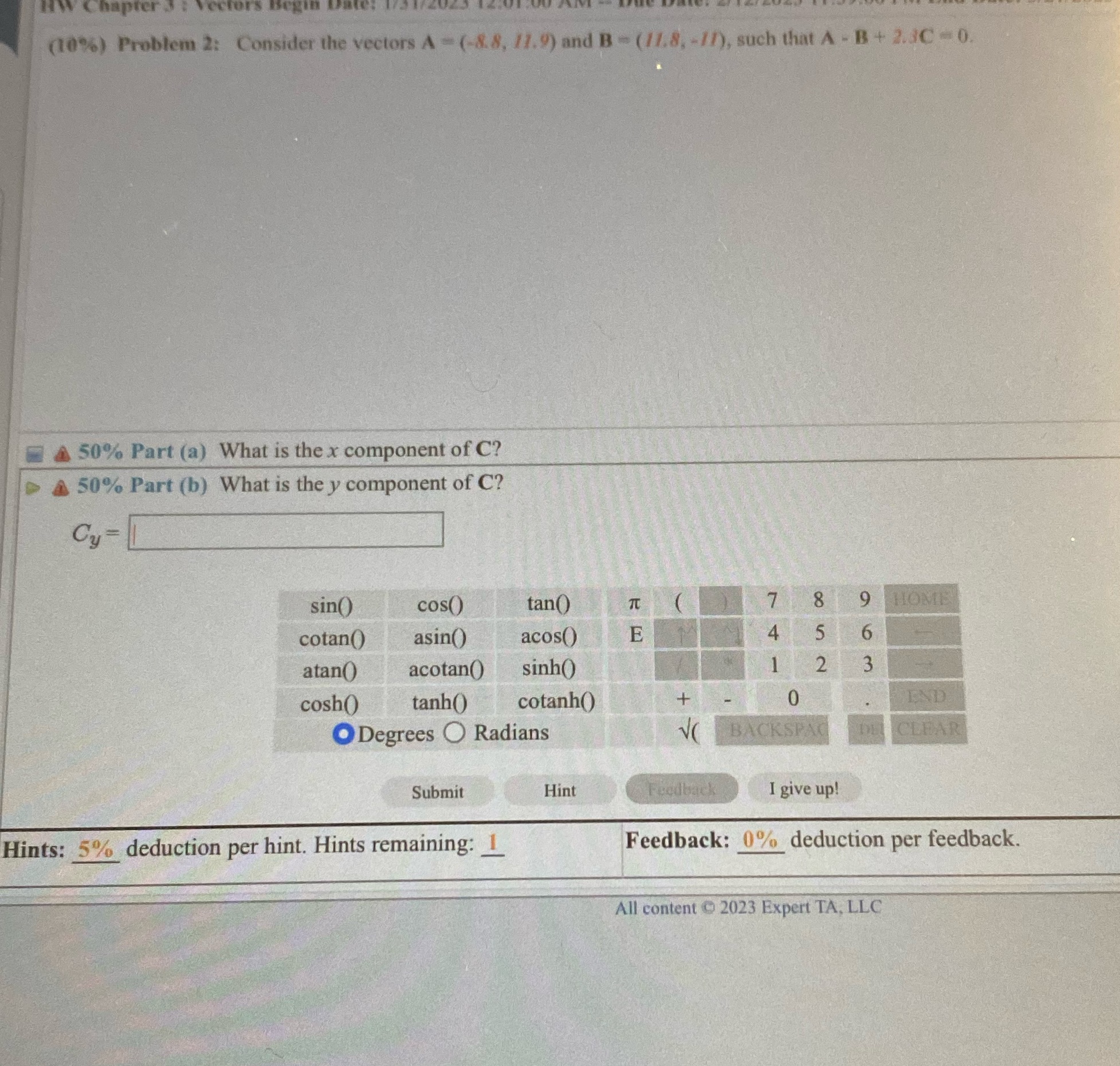 Please help with a and b HW Chapter 3 (10%) Problem 2:
