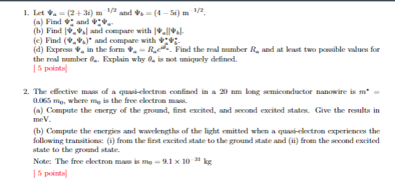  1. Let Va = (2+ 31) m / and Vs =