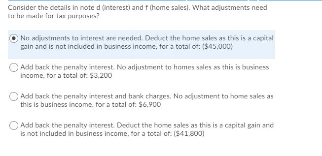 gain and is not included in business income, for a total of: