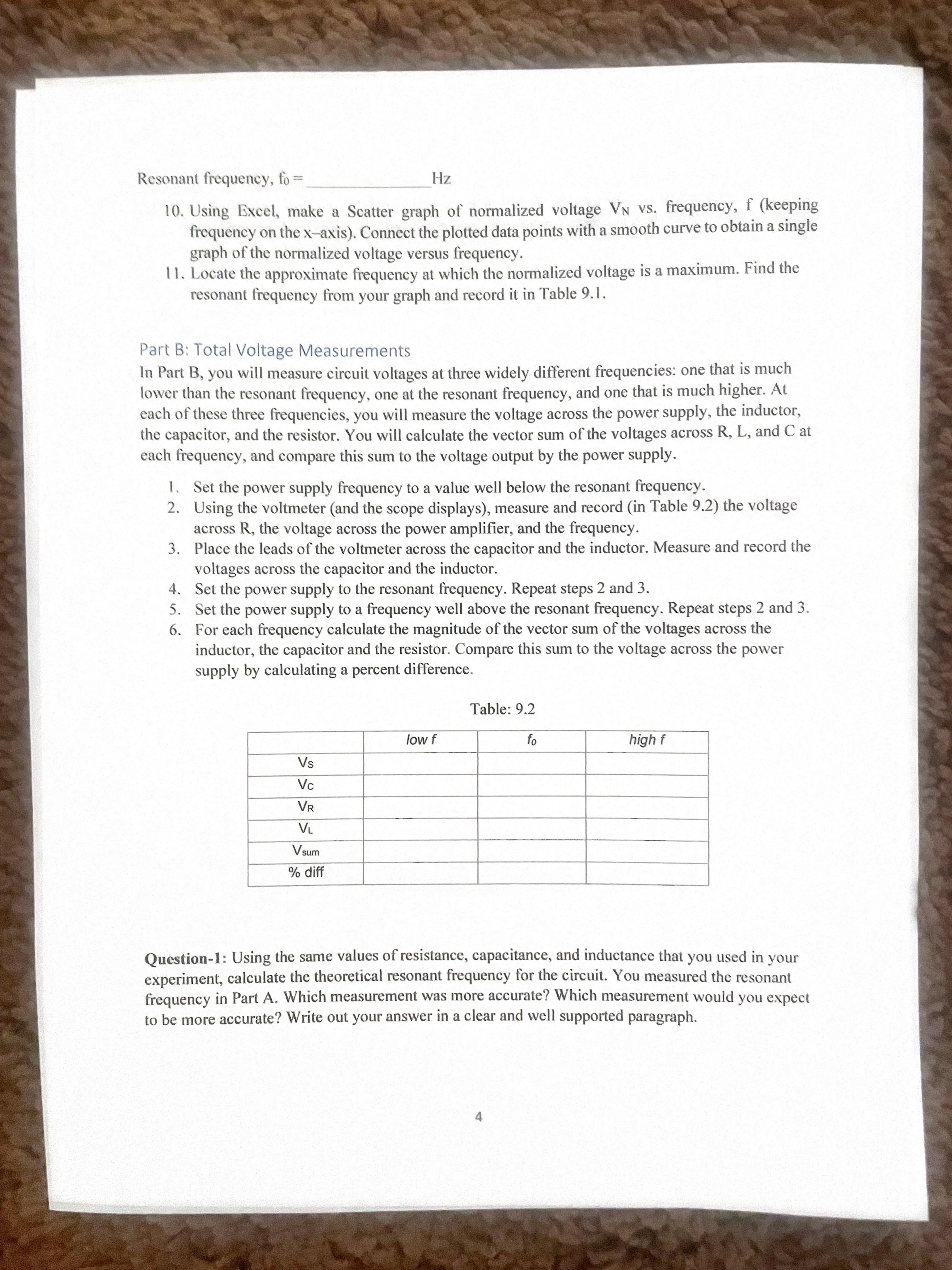current is a maximum and the voltages across L and C are