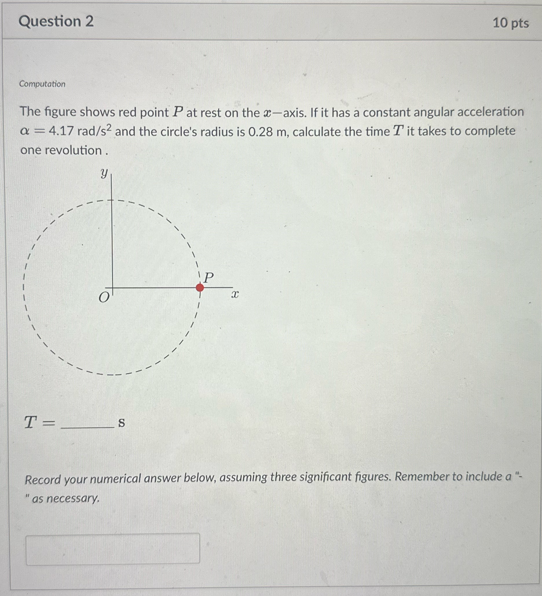  Question 2 10 pts Computation The figure shows red point P