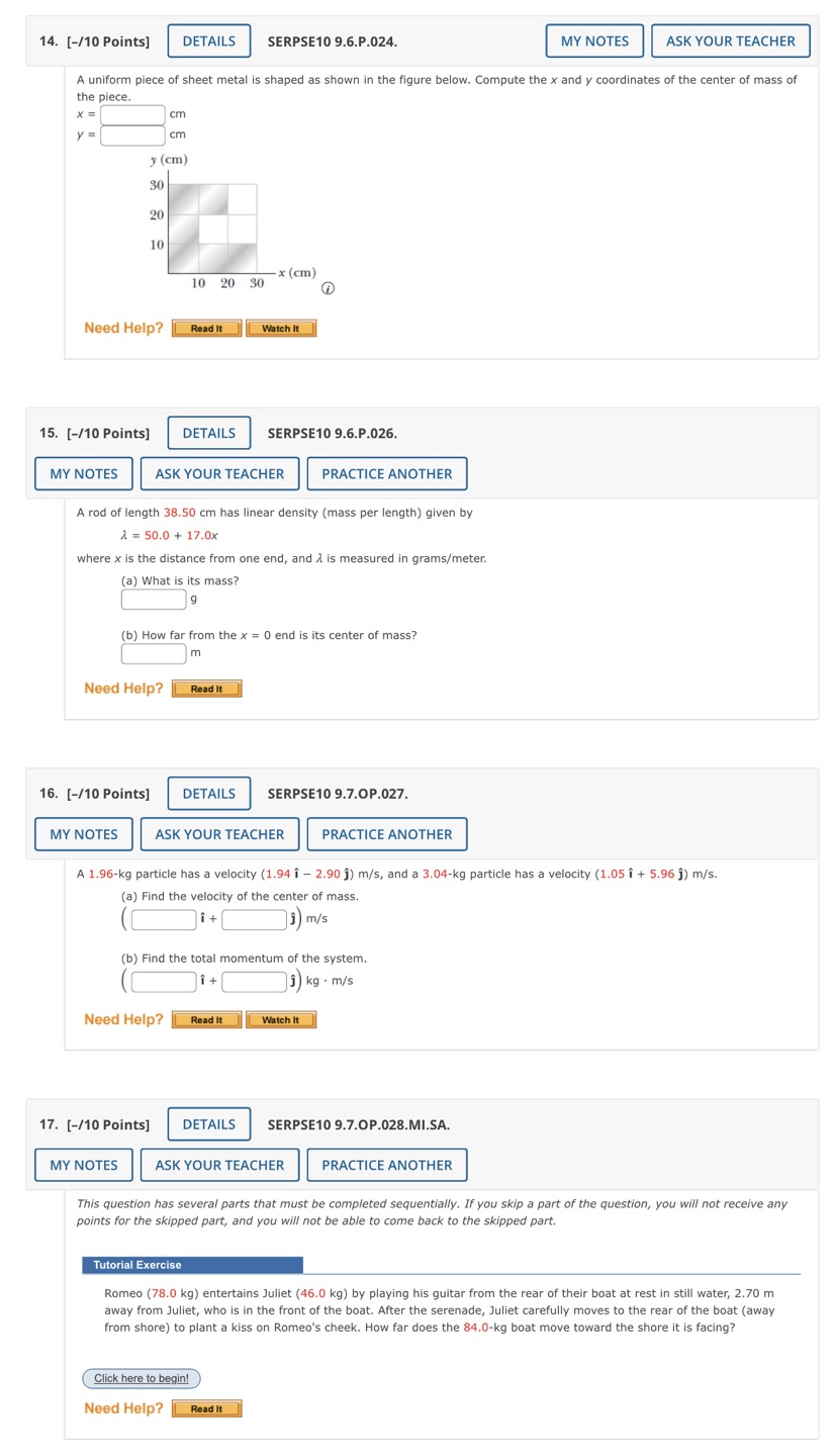  14. [-/10 Points] DETAILS SERPSE10 9.6.P.024. MY NOTES ASK YOUR TEACHER