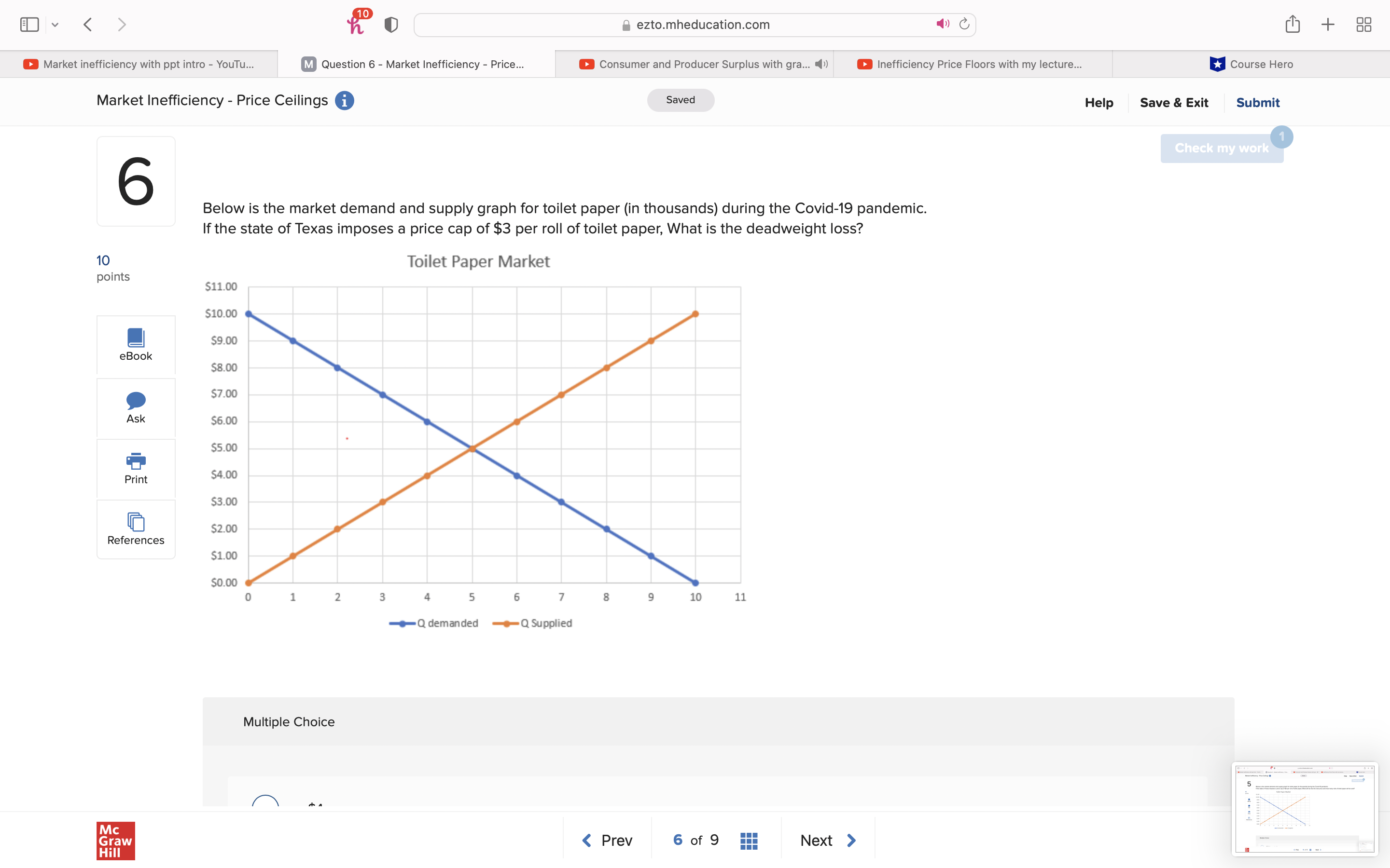 Numeric Response Mc Graw Hillv > ezto.mheducation.com + 88 Market inefficiency with