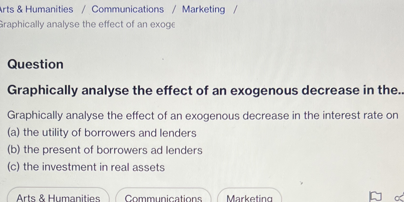 Arts & Humanities / Communications / Marketing Graphically analyse the effect