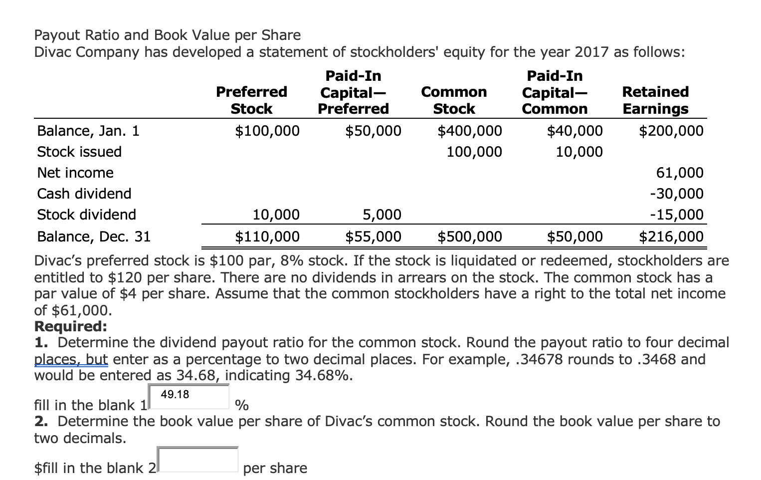 Need number 2, what is the book value per share of