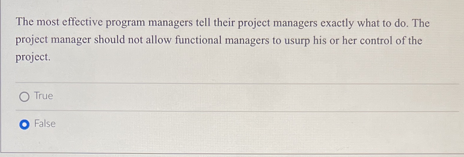The most effective program managers tell their project managers exactly what