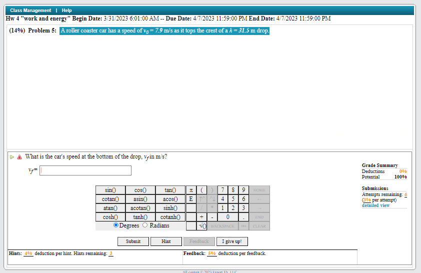 Class Management | Help Hw 4 "work and energy" Begin Date: