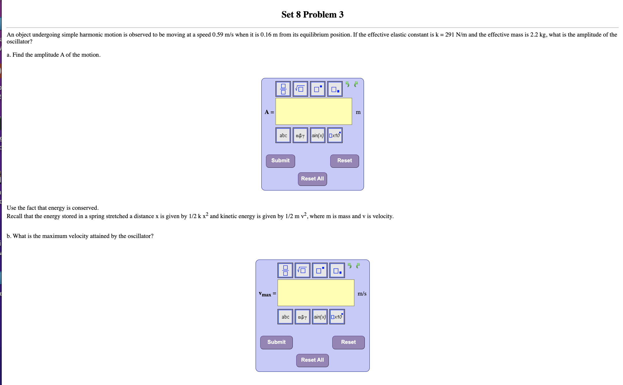observed to be moving at a speed 0.59 m/s when it is