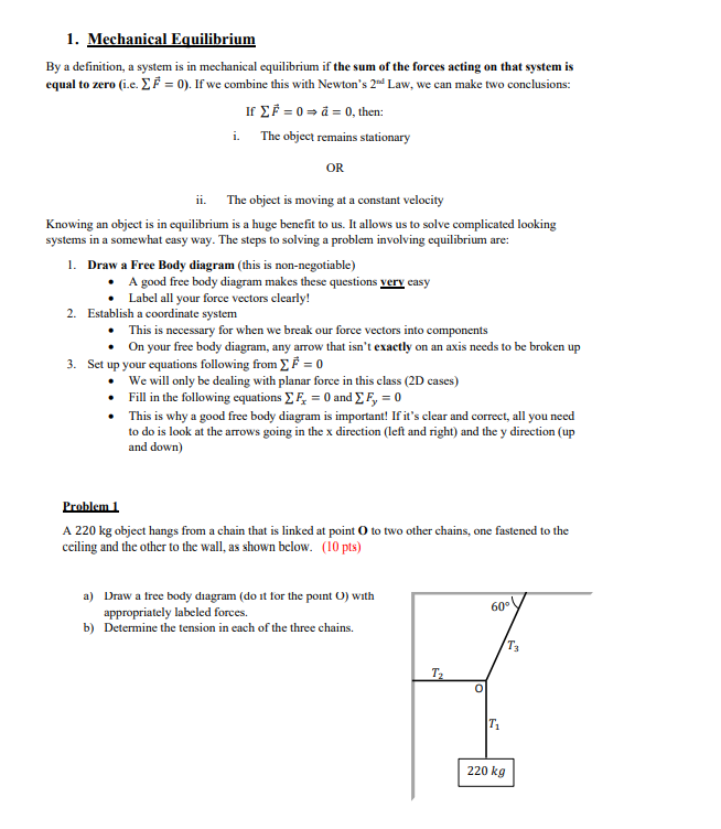  1. Mechanical Equilibrium By a definition, a system is in mechanical
