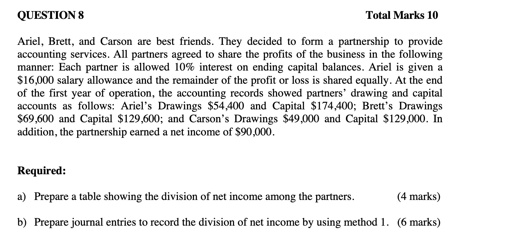 friends. They decided to form a partnership to provide accounting services. All