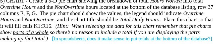 of total Hours worked into total Overtime Hours and the NonOvertime hours